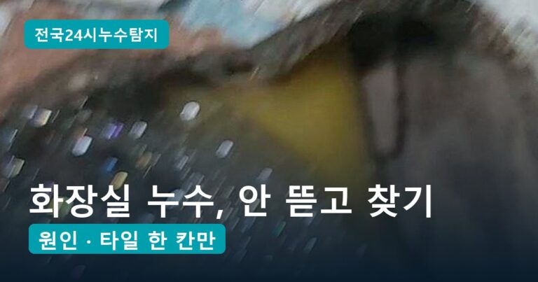 화장실 누수 찾기, 원인 3갈래 구분하고 타일 몇 장만 여는 방법