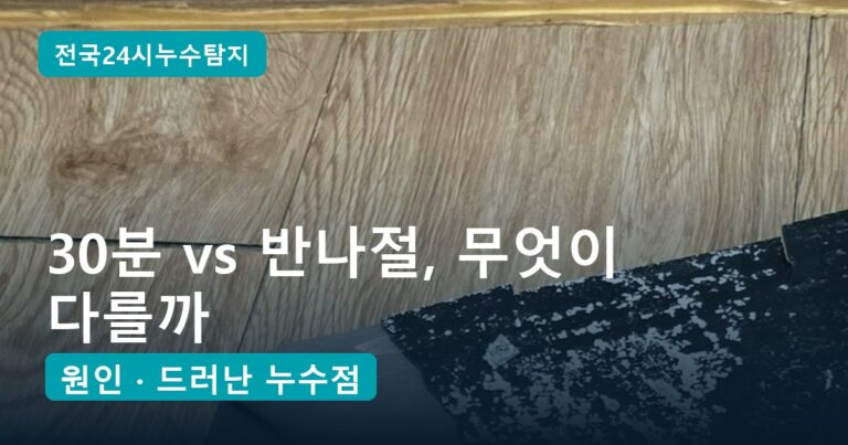 누수탐지 시간 30분과 반나절, 차이를 만드는 조건 3가지