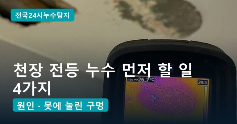 천장 전등 누수, 등에서 물이 떨어질 때 먼저 할 일 4가지